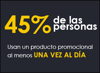 45% de las personas usan un producto promocional una vez al día
